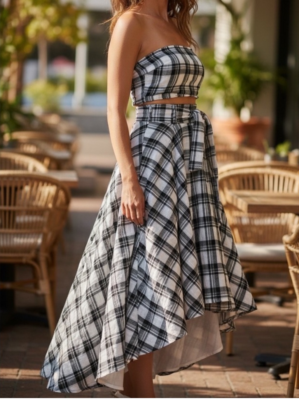 Free People After You Set - Black Plaid | Nwt